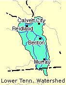 map of lower Tenn Watershed